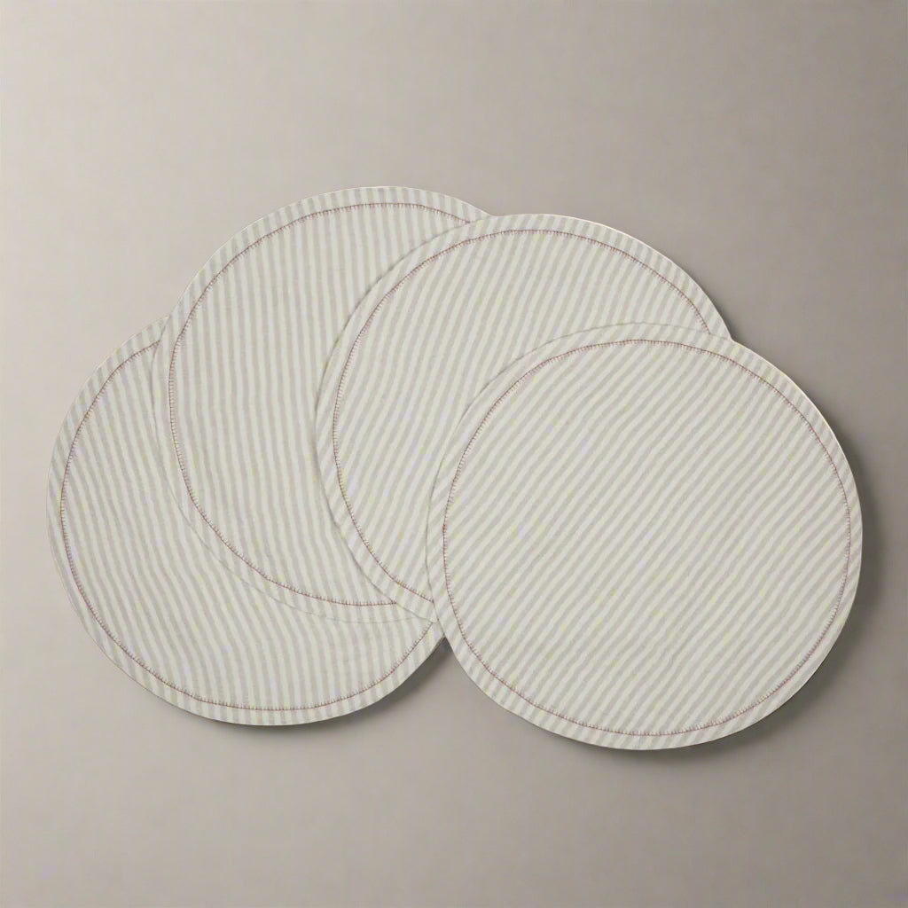 Savannah Stripes Round Placements - Set of 4