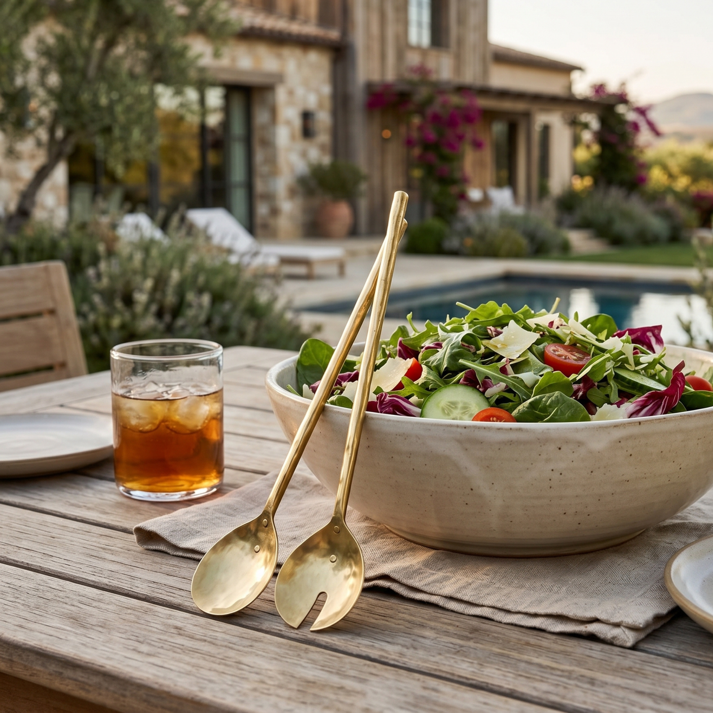 Pedestal Bowl & Salad Server Set