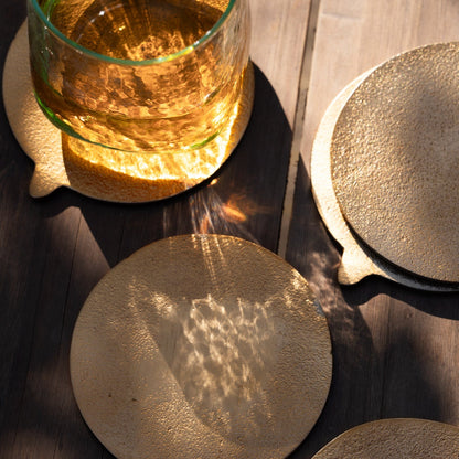Antique Brass Coasters - Set of 6