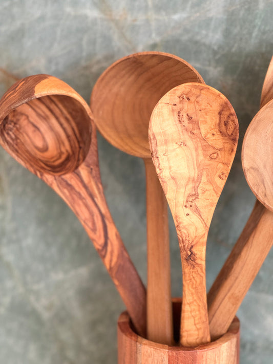 Olive Wood Cooking Spoon Value Set