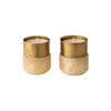 Alabaster and Brass Tealight Candle Holders - Pair