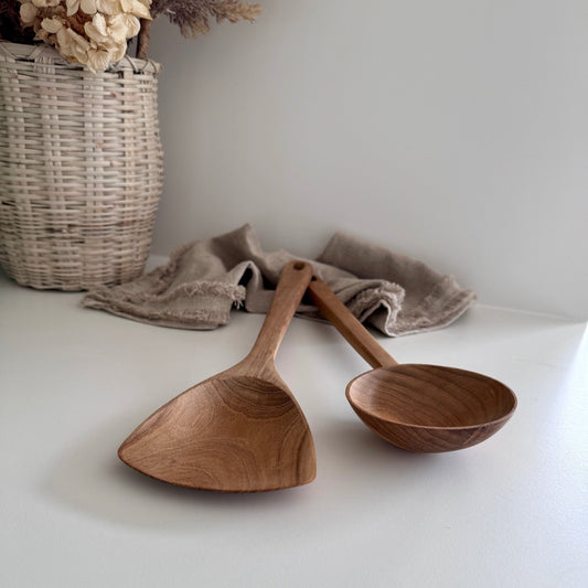 Teak Stir & Serve Set