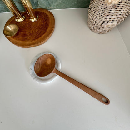 Oval Teak Serving Ladle - Cove Home