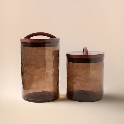 Handblown Heritage Canister - Smokey