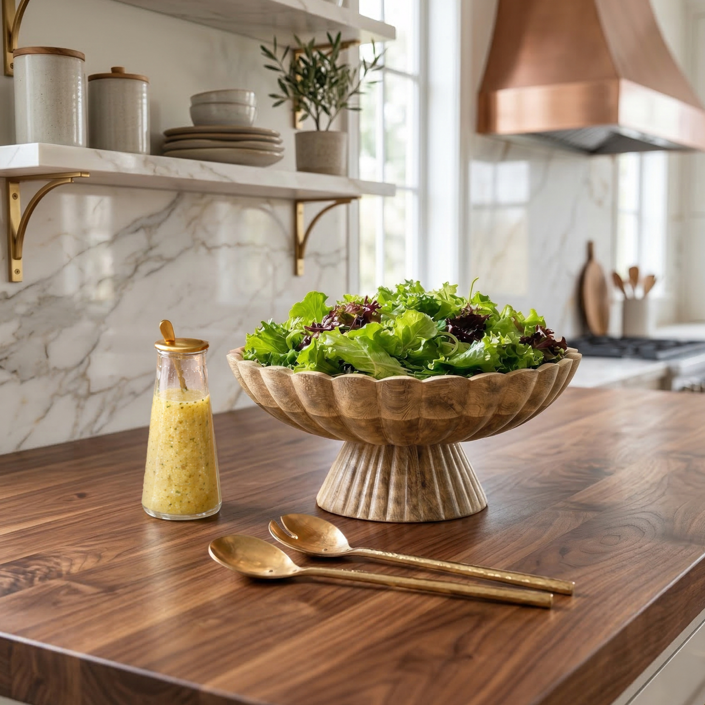 Pedestal Bowl & Salad Server Set