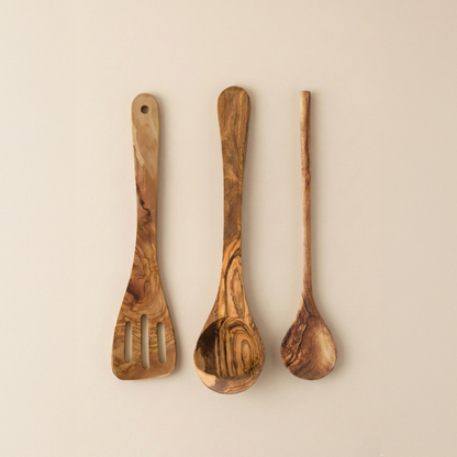 Olive Wood Cooking Spoon Set
