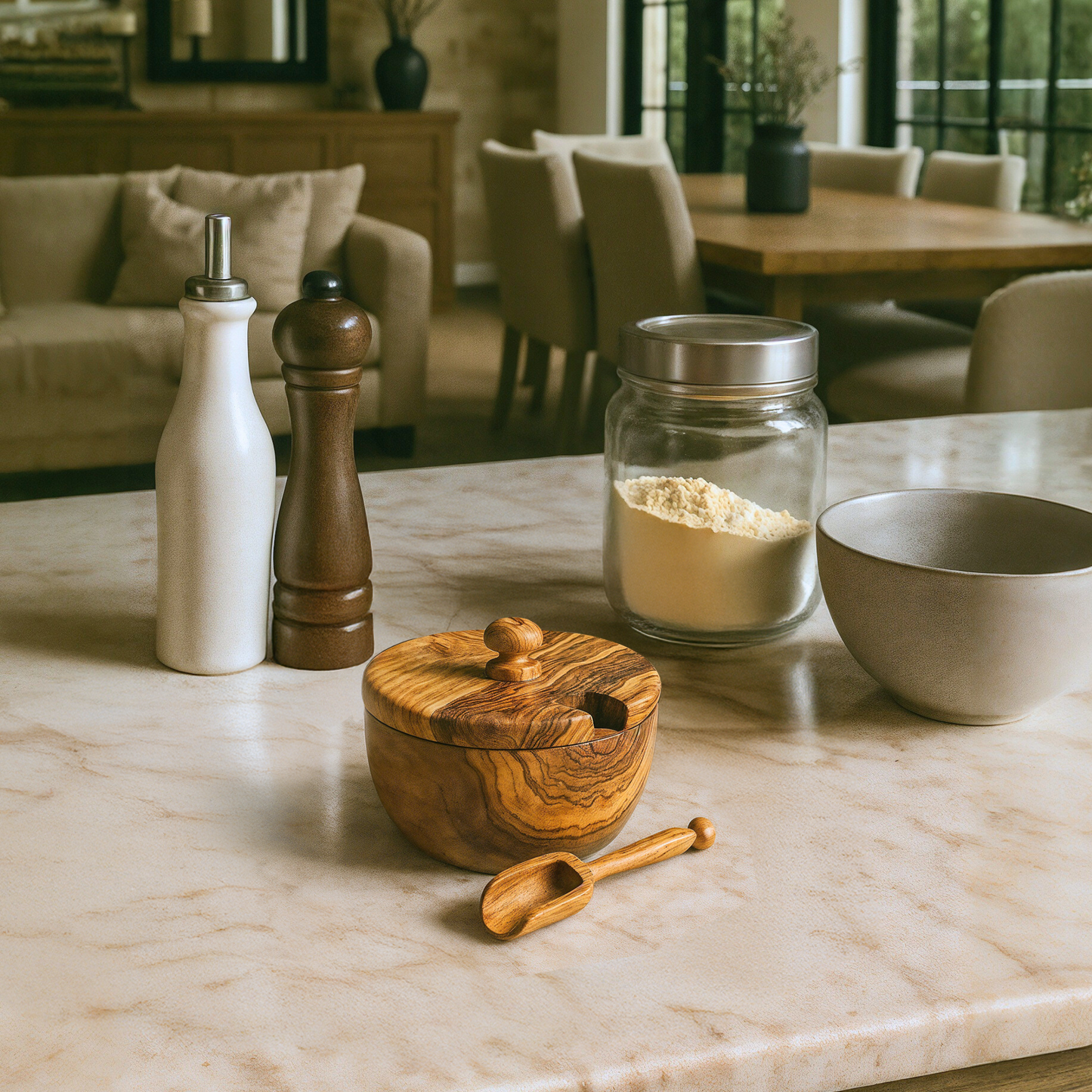 Olive Wood Sugar Bowl