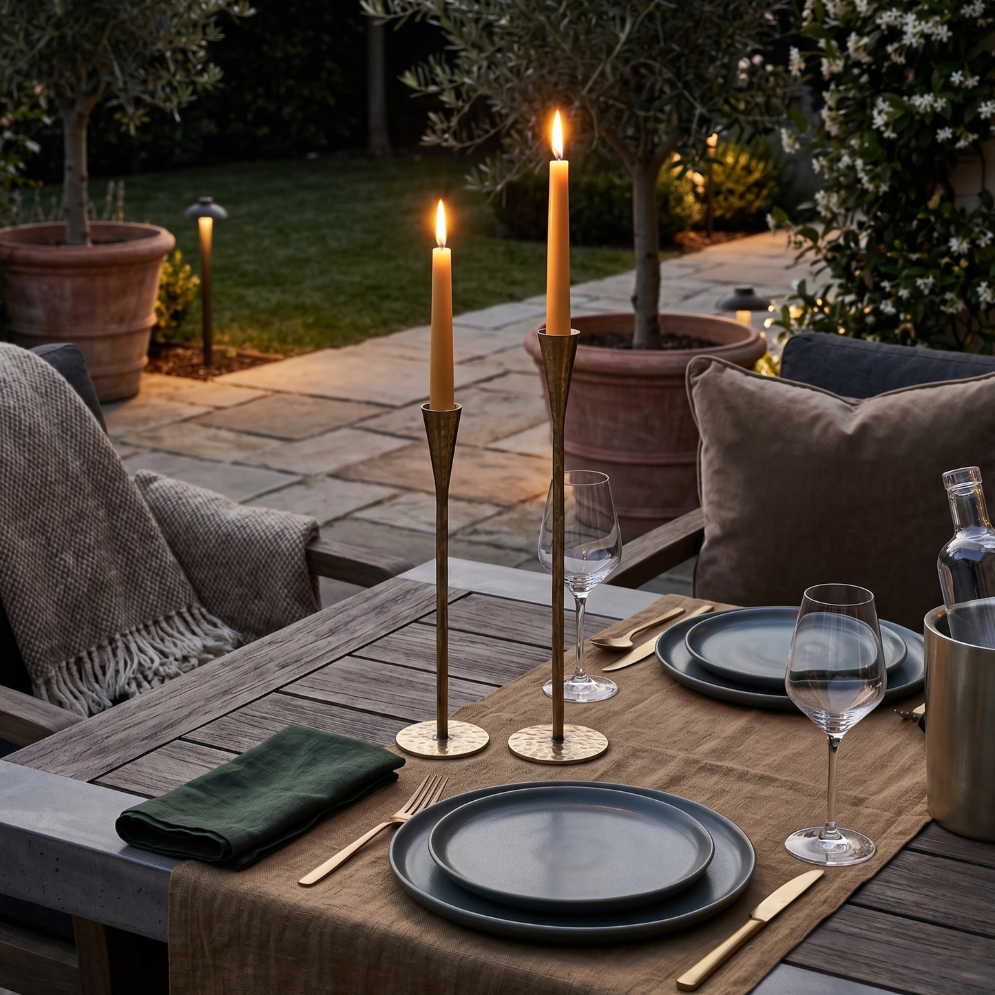 Long tapered candle holders - Set of 2