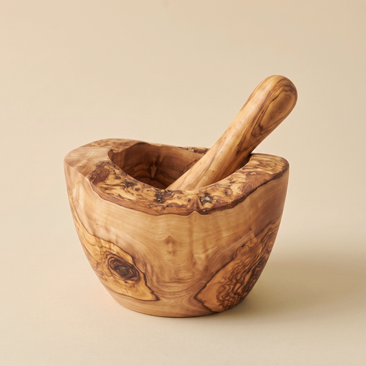 Rustic Olive Wood Mortar & Pestle