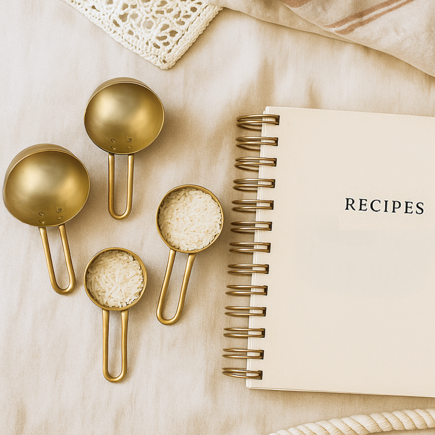 Brass Measuring Scoops - Set of 4