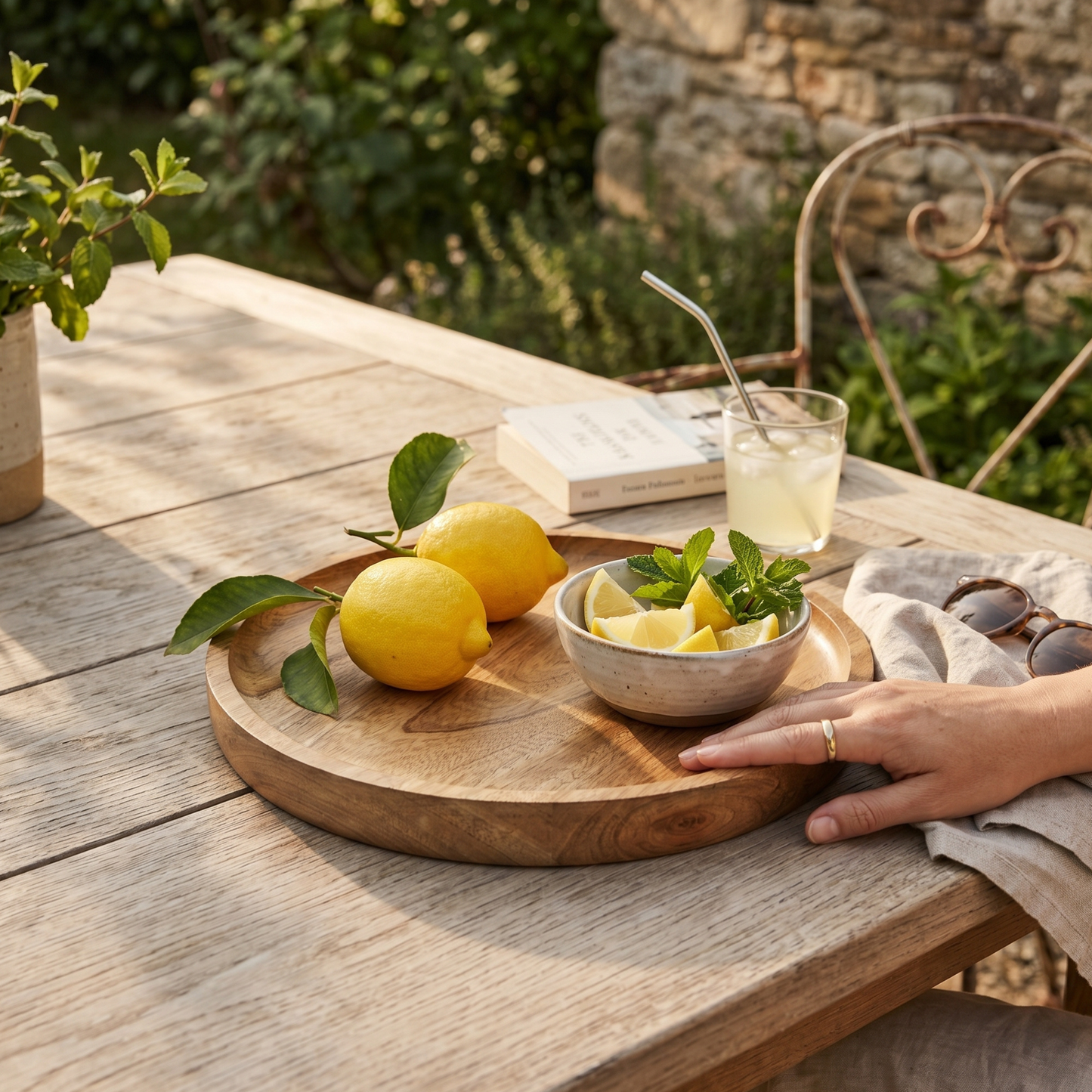 Round Mango Wood Serving Tray