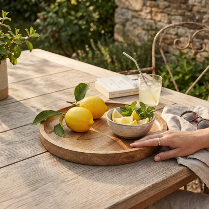 Round Mango Wood Serving Tray