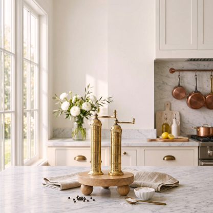 Brass Mills & Riser Set