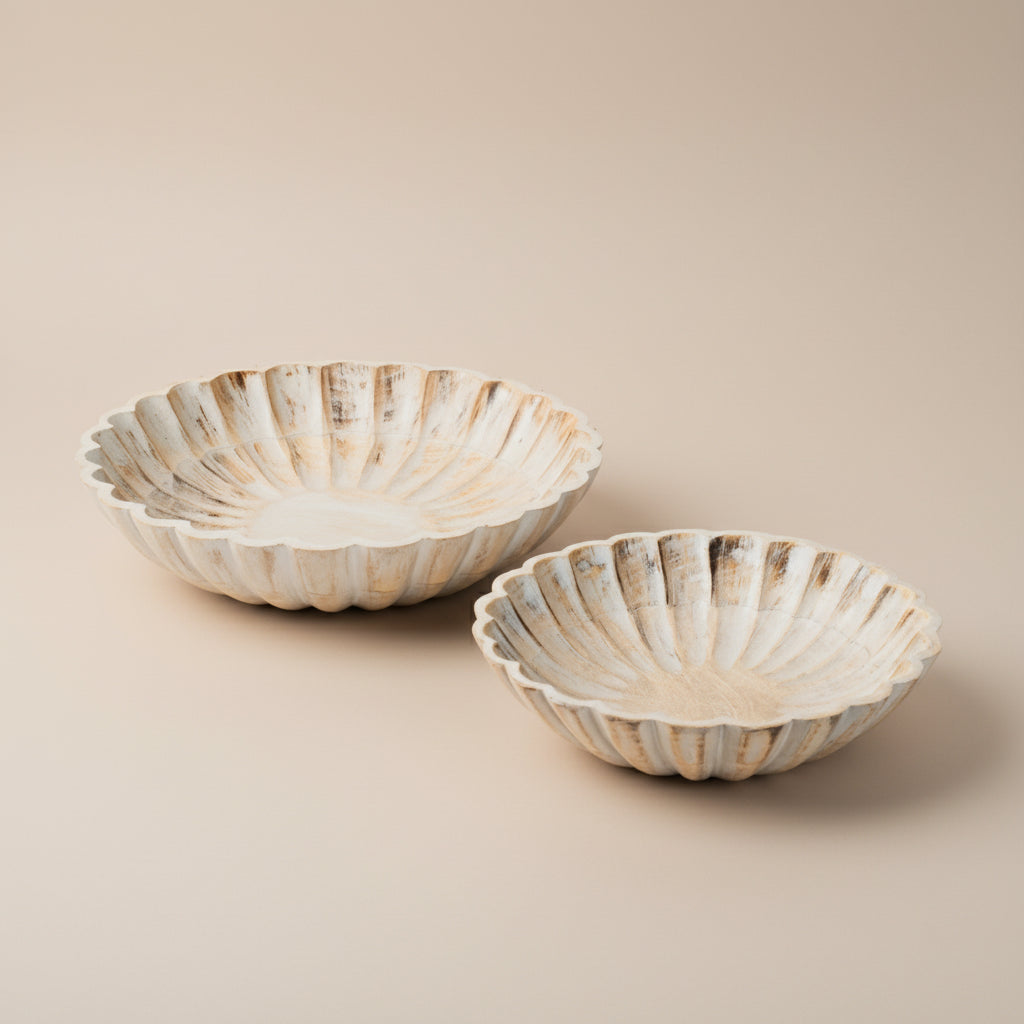 Scallop Bowls - Grey - Set of 2