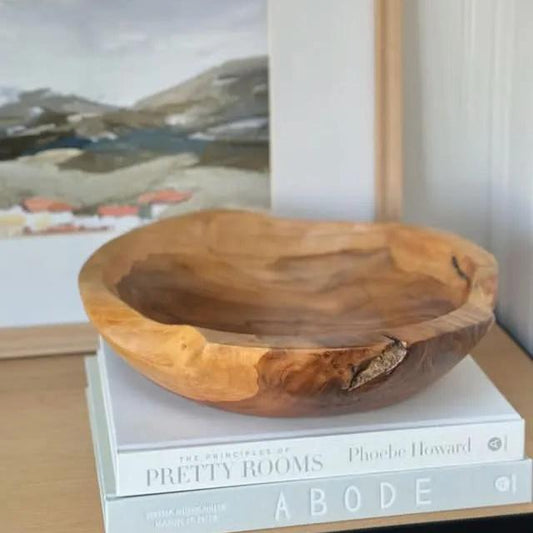 Carved teak Oval Bowl - Cove Home