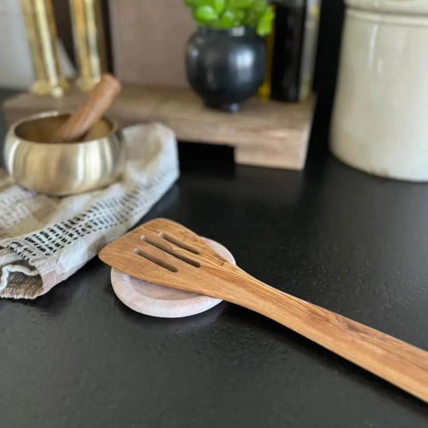 Olive Wood Slotted Spatula - Cove Home