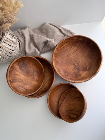 Teak Nesting Bowls - Set of 5 - Cove Home