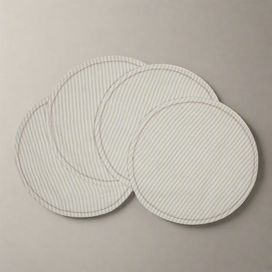 Savannah Stripes Round Placements - Set of 4