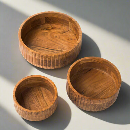 Acacia Wood Bowl Set