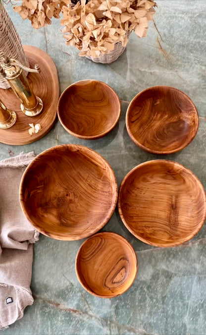 Teak Nesting Bowls - Set of 5 - Cove Home