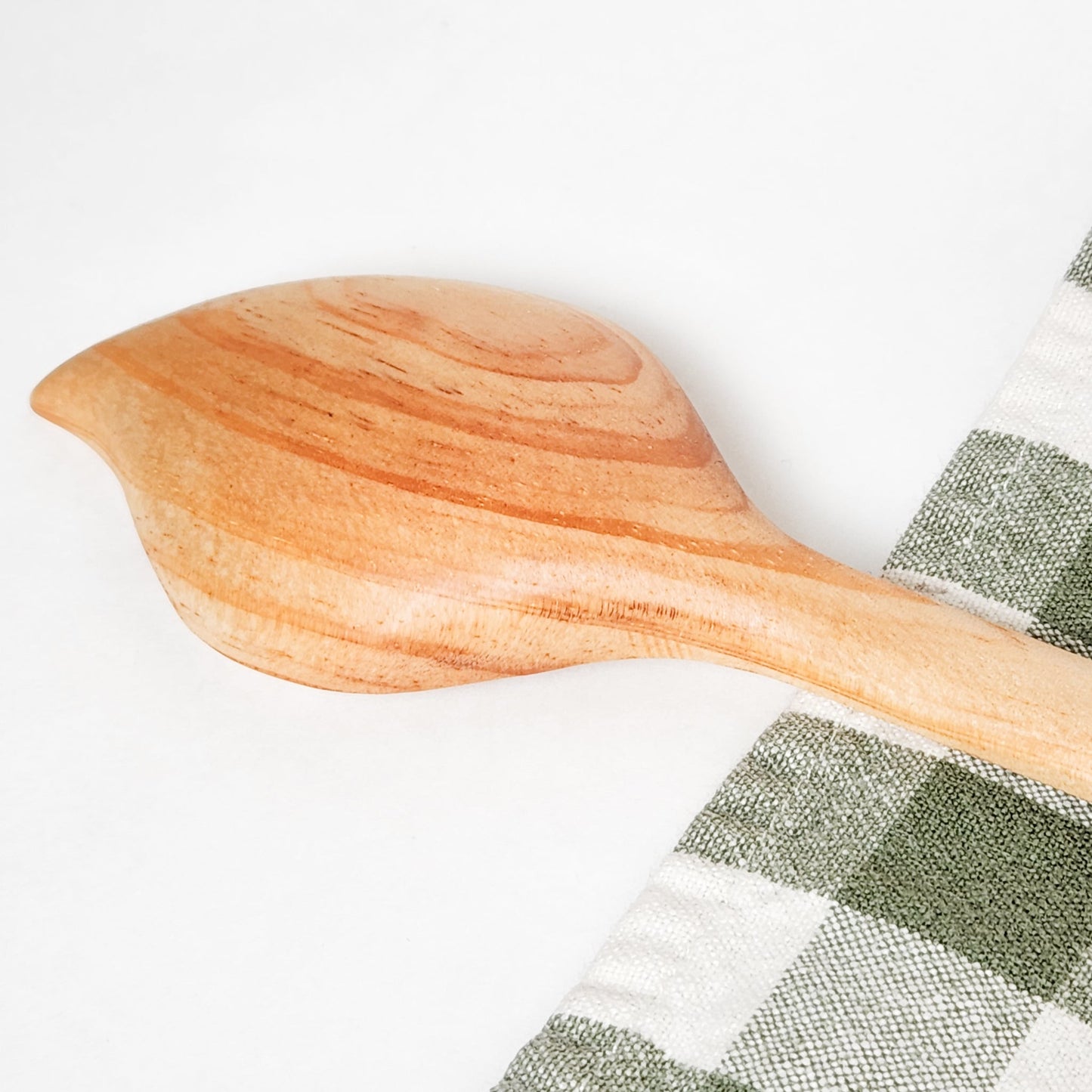 Hand Carved Wood Leaf Spoon