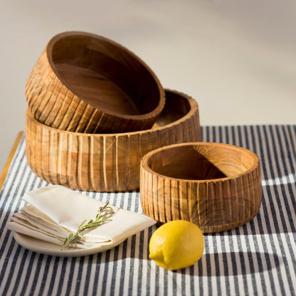 Acacia Wood Bowl Set
