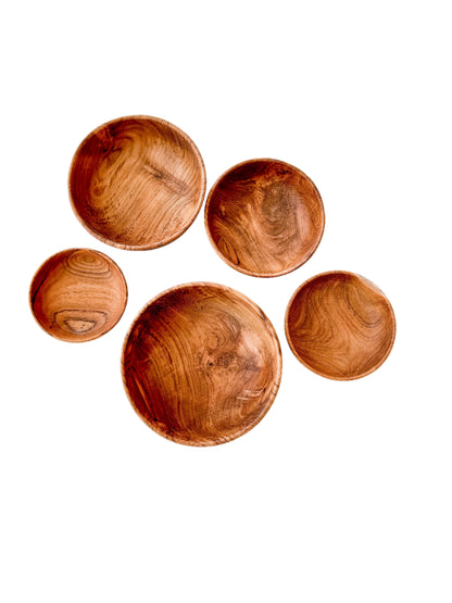 Teak Nesting Bowls - Set of 5 - Cove Home