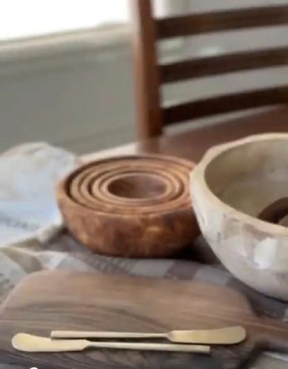 Olive Wood Nesting Bowls - Cove Home
