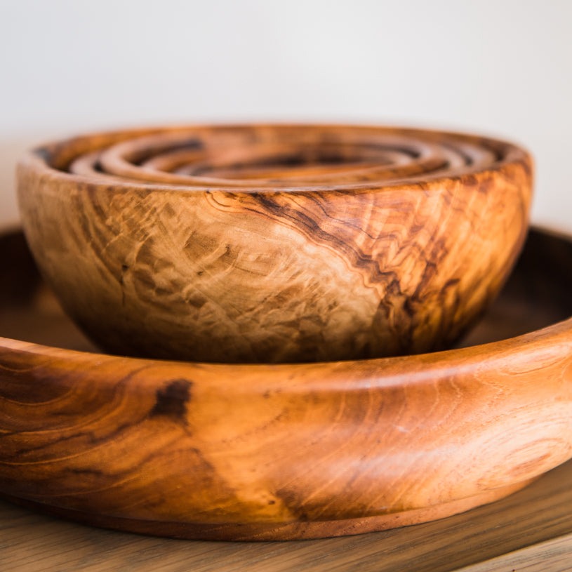 Olive Wood Nesting Bowls - Set of 6
