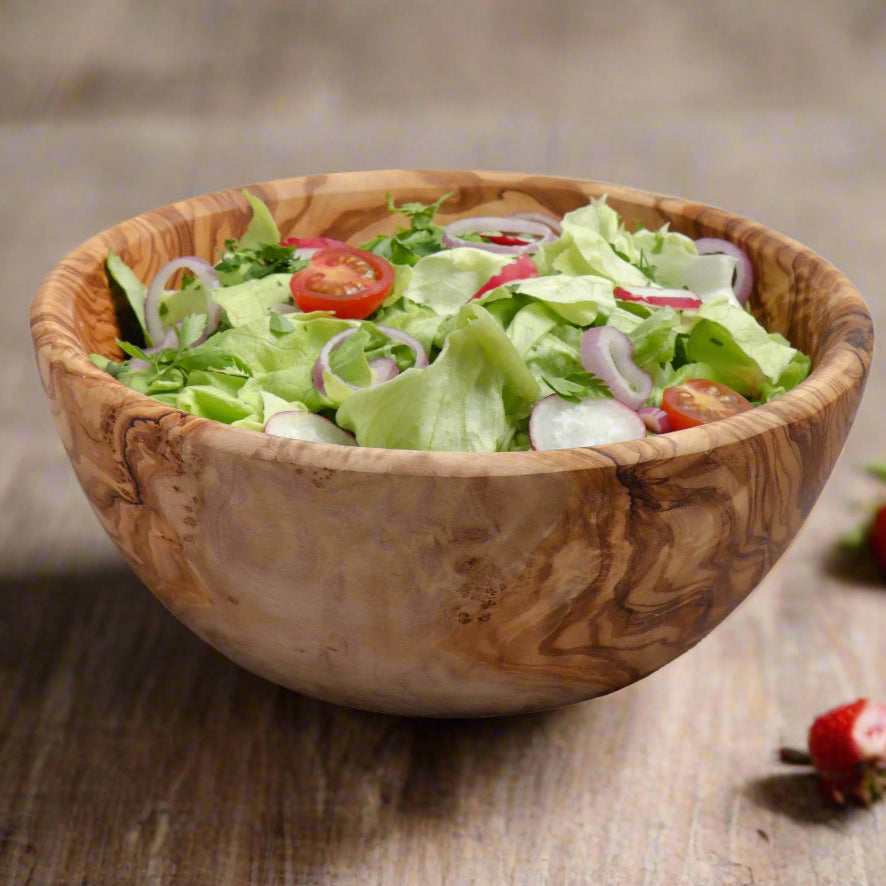 Olive Wood Classic Salad Bowl