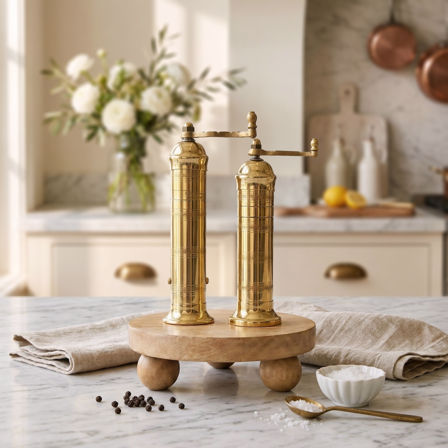 Brass Mills & Riser Set