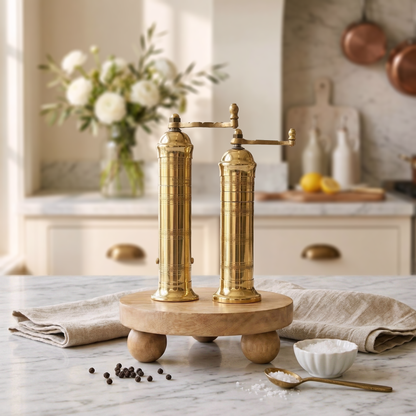Brass Mills & Riser Set