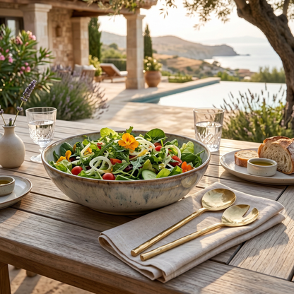 Pedestal Bowl & Salad Server Set