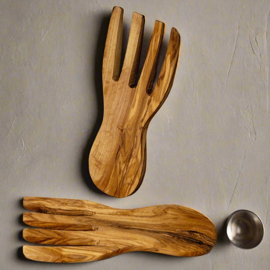 Olive Wood Serving Forks