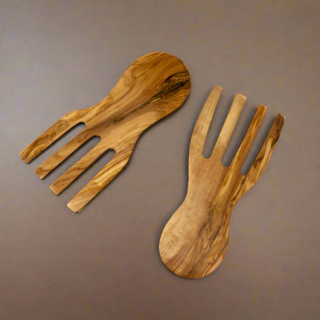 Olive Wood Serving Forks