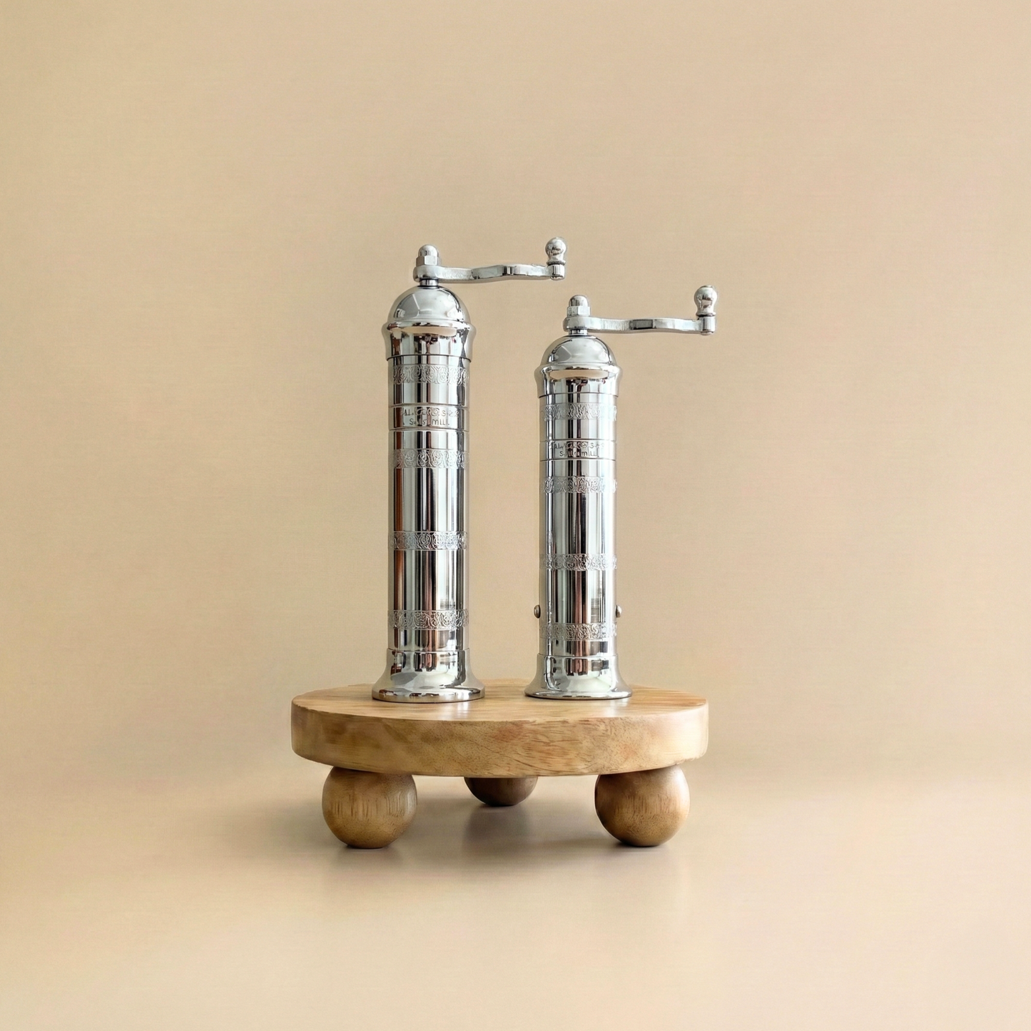 Brass & Chrome Salt & Pepper Mills