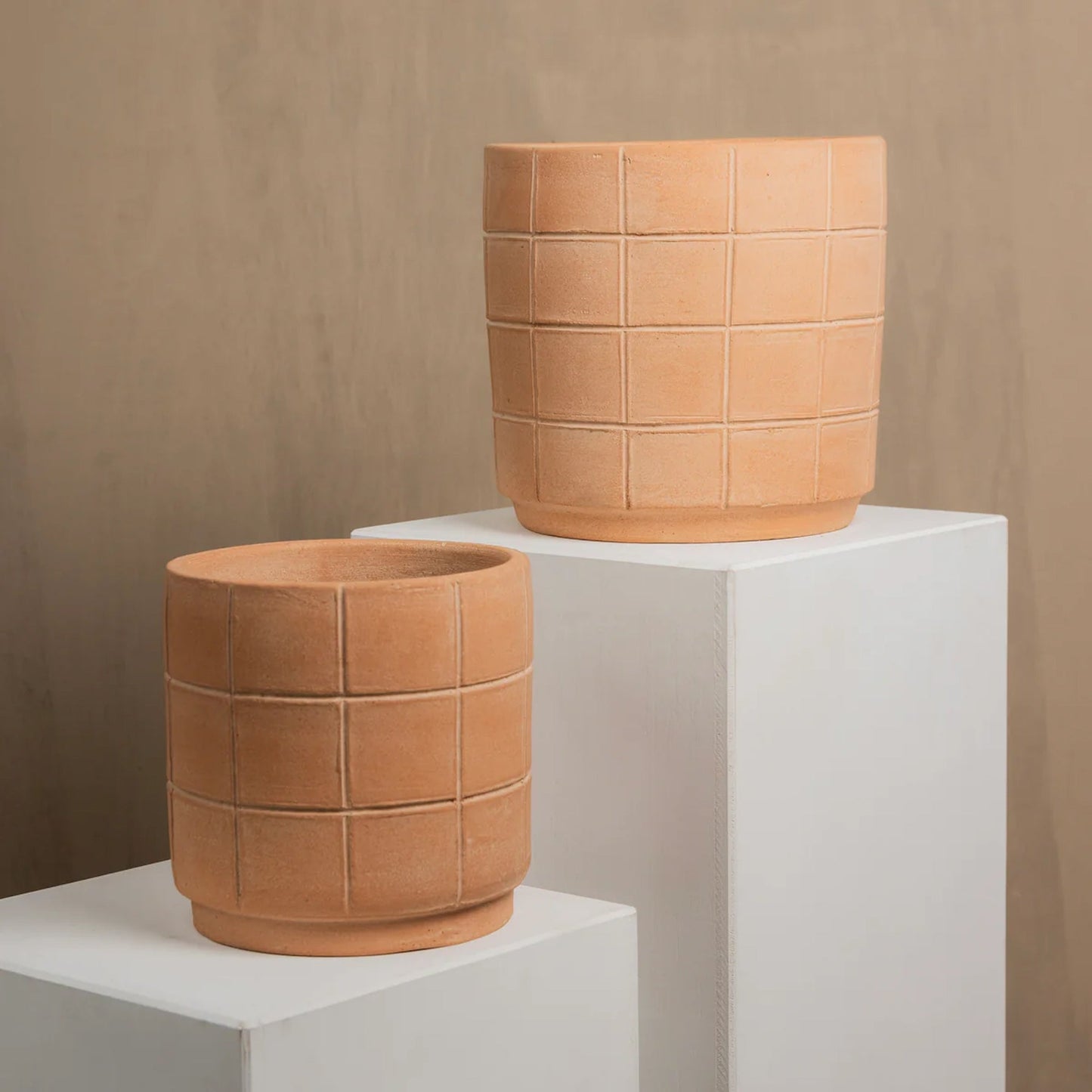 Grid Terracotta Planter - Medium