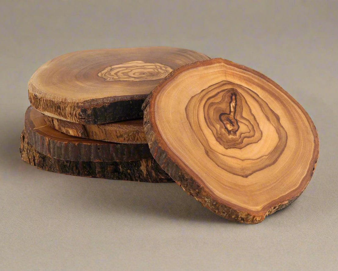 Olive Wood Coasters - Set of 6