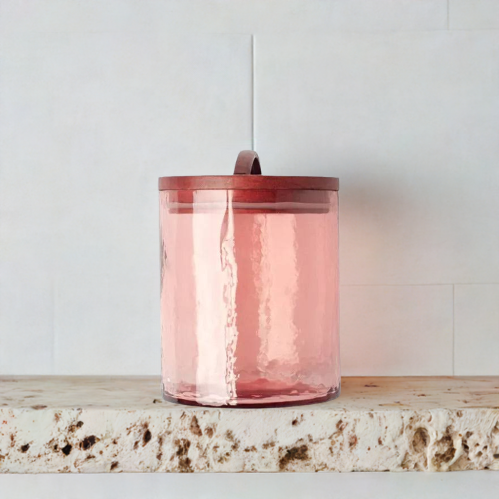 Hand Blown Canister - Blush Medium