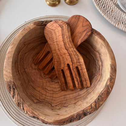 Olive Wood Serving Forks
