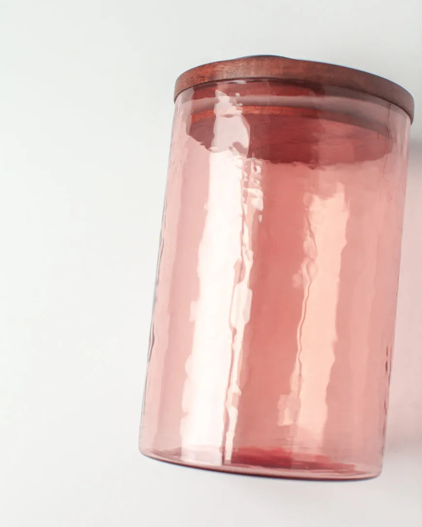 Handblown Canister - Blush large - Cove Home