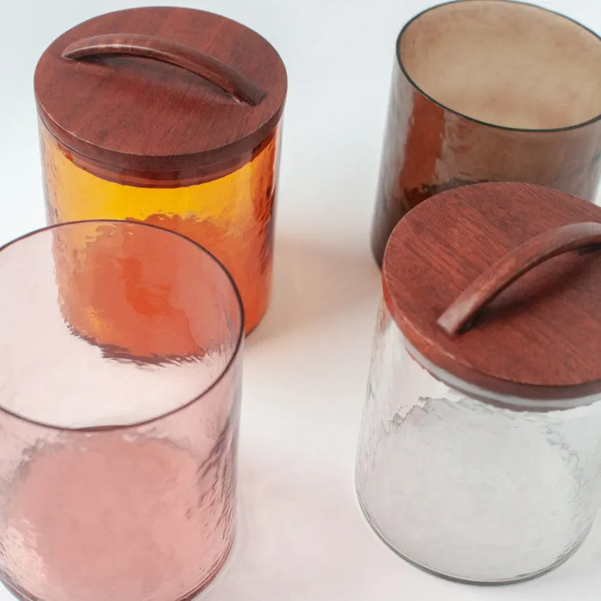 Hand Blown Canister - Blush Medium - Cove Home