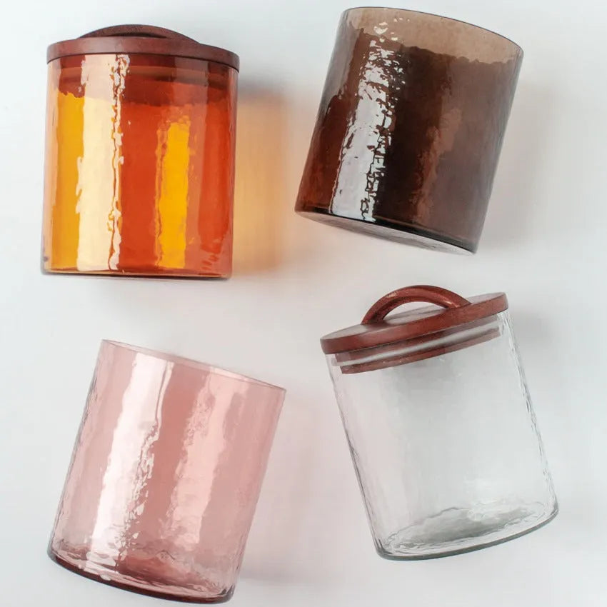 Hand Blown Canister - Blush Medium - Cove Home