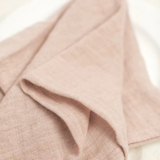 Stone Wash Linen Napkin Set of 4 - Blush - Cove Home