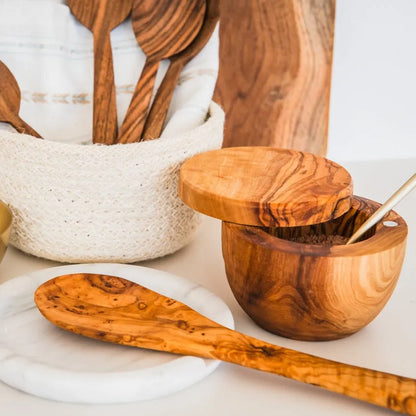 Olive Wood Salt Cellar - Cove Home