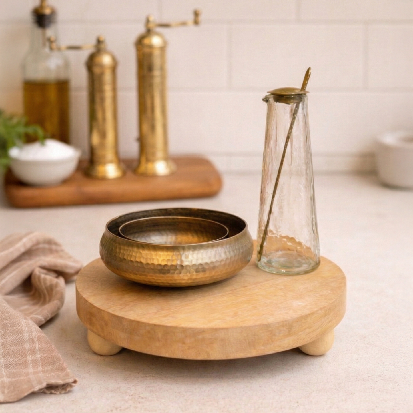 Pedestal Bowl & Salad Server Set