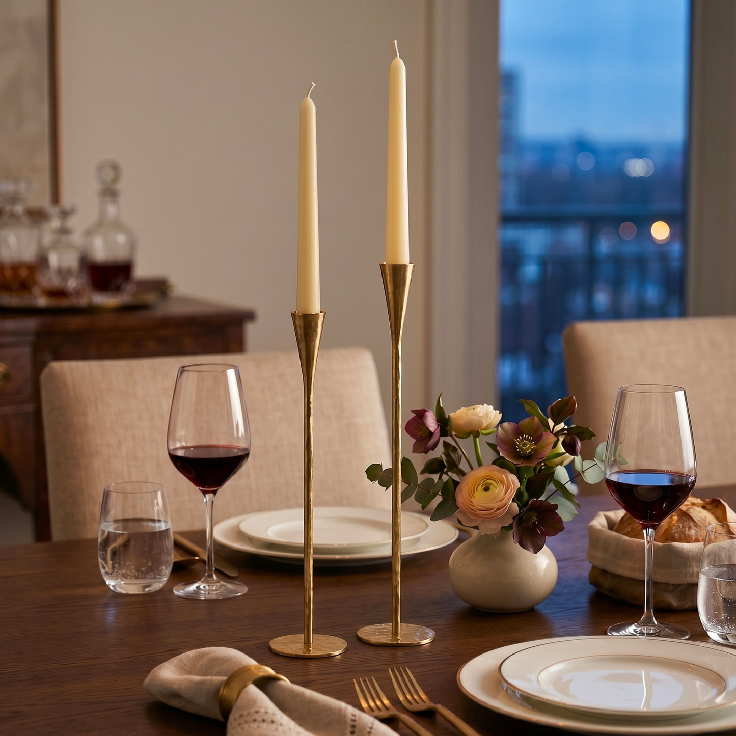 Long tapered candle holders - Set of 2
