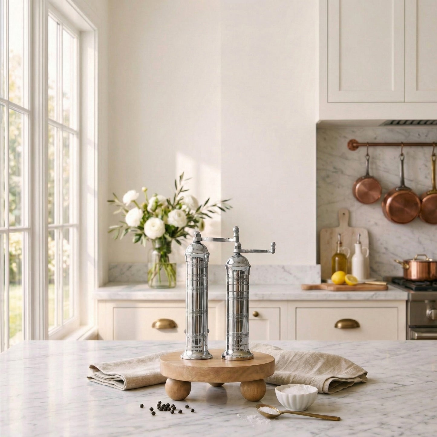 Brass & Chrome Salt & Pepper Mills