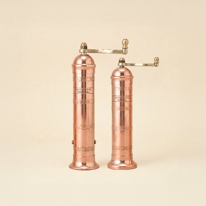 Brass Mills & Mango Wood Tray Set - Copper