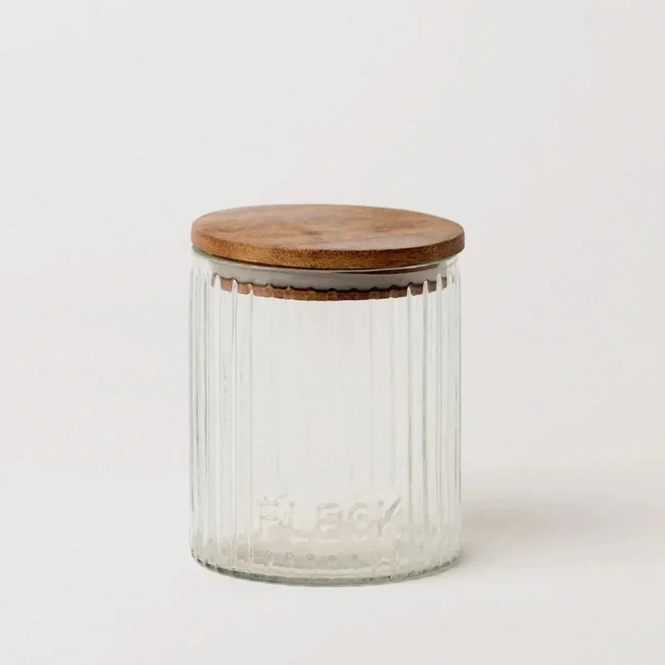 Fluted Glass Storage Jars - Set of 3 - Cove Home